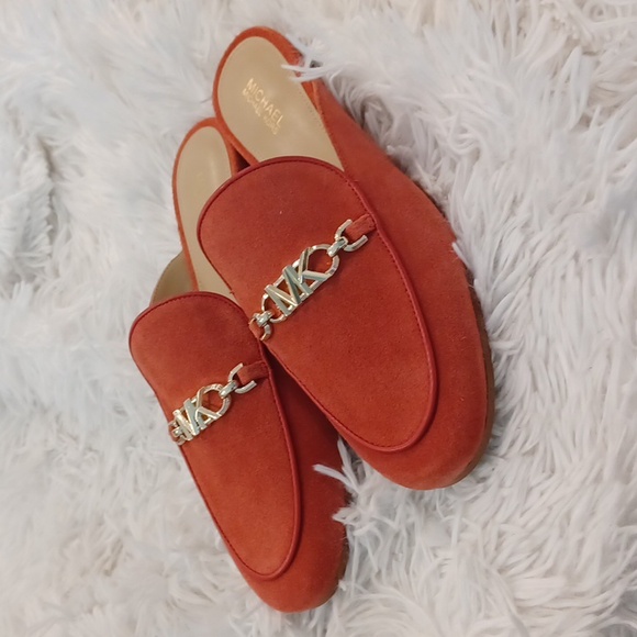 Michael Kors Tiffanie Slip-on Loafer Mule Flats Terracotta Suede NEW - Picture 11 of 16